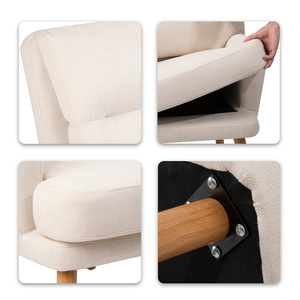 Sillón Individual de Tela con Función de <span class=keywords><strong>Cama</strong></span>, <span class=keywords><strong>Respaldo</strong></span> Ajustable, Convertible en Sofá <span class=keywords><strong>Cama</strong></span>, Sillón de Descanso con Reposapiés Otomano - Product Image 2