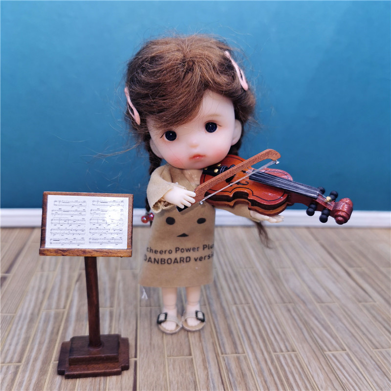 Collezione di strumenti musicali in miniatura giocattolo violino fatto a mano piccolo mini violino in legno