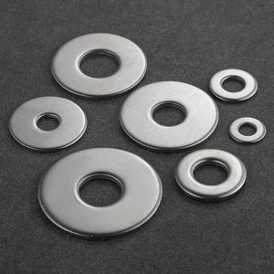 304 Stainless Steel Plain Washers <b>Flat</b> Ring Hardware Component for <b>Screws</b> and Bolts Metric Size - Product Image 1