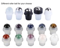 Flacon de parfum en verre rechargeable de 1/3 oz, flacon vide de 10 ml pour huile essentielle, flacon cosmétique à bille avec bouchon à vis en plastique