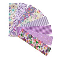48 pièces de tissu en coton pur sergé motif floral violet, tissu en coton fait main pour patchwork, vente en gros