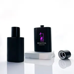 고급 숙녀 30ml 50ml 100ml 개인 매트 블랙 스킨 케어 유리 향수 병 펌프 스프레이