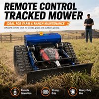Tondeuse robotisée industrielle à commande à distance facile avec lame à neige et bac de ramassage, moteur essence 225cc, 1500W, GPS, 60L