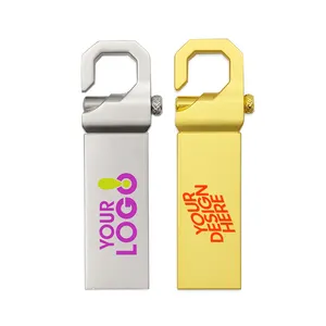 YONANSON Fashion DIY Metal Hook Mini 2.0/3.0 USB Flash Drive Gift Custom Logo U Disk For Corporate Gifts