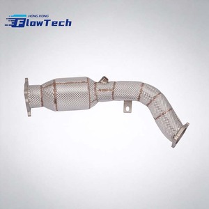 ท่อลงตรง FlowTech คุณภาพสูง ผลิตจากสแตนเลส T304 พร้อมแผ่นกันความร้อน สำหรับ Audi A4 A5 Q5 2.0T - Product Image 1