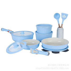 Donnor Detachable Handle <b>Cookware</b> <b>Set</b> Non Stick Multi Layer Bottom For <b>Induction</b> Cooking - Product Image 2