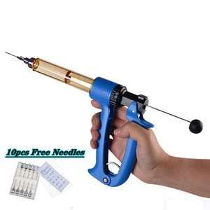 50ml thú y liên tục ống tiêm bán tự động tiêm động vật màu xanh ống tiêm gà vắc xin trung chuyển công cụ trang trại phun - Product Image 1