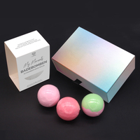 Boîtes d'emballage bombe de chocolat rose, luxe, personnalisé, pour le bain, avec fenêtre