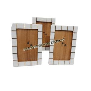 Marco de madera hecho a mano para decoración de hogar y oficina, en forma Rectangular y tono blanco - Product Image 1