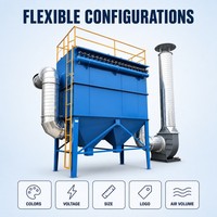 Collecteur de poussière industriel à jet pulsé haute efficacité, robuste, en acier au carbone, pour usine de ciment, type sac, avec nettoyage automatique