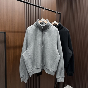 Marque de mode de niche pour hommes, vêtements pour hommes, nouvelle collection hiver 2025, <span class=keywords><strong>pull</strong></span> en <span class=keywords><strong>polaire</strong></span> pour hommes, col semi-ouvert, vêtements tendance pour garçons - Product Image 1