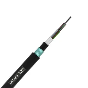 Factory Price Outdoor Sm GYTA53 Armoured Double Jacket Fiber Optic 8 12 24 48 144 Core Singlemode Fiber Optic Cable