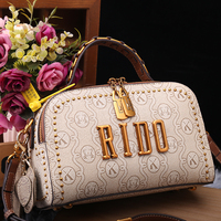 Bolso de Lujo Monograma para Mujer, de Diseñador, con Estampado de Letras y Tachuelas, Bolso de Hombro Vintage Tipo Caja de Cámara, Bolso Cruzado con Asa Superior