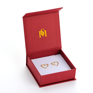 GLAMPKG Custom LOGO Microfiber Pouch Set Jewelry Gift Packaging Red Folding Magnetic Closure <b>Paper</b> Box - Product Image 4