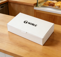 Boîte en carton jetable écologique et imperméable NOBLE personnalisée pour la pâtisserie (tartes aux œufs et gâteaux) – Lot de 2 avec impression quadricolore