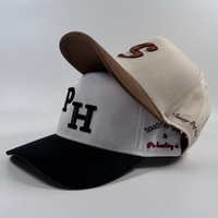 Topi Baseball Snapback 5 Panel Model High Crown Hip Hop Berbahan Katun Warna-warni dengan Bordir Logo 3D Custom Dua Warna