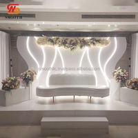 SMOOTH Classic Acrylic PVC 5D Backdrop Stand Matte White Berkualitas Tinggi Dekorasi Panggung Latar Belakang Pernikahan untuk Acara