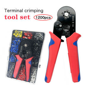 HSC8 6-4A 0.25-10mm2 ELECTRIC TOOLS <b>Set</b> Cord End Crimpar 1200 Ferrule 6-4 Wire Terminal Crimping Tool Plier Kit - Product Image 4