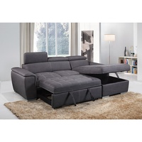 Tianhang PU Leders ofa mit Stauraum Höhen verstellbare Kopfstütze L-förmiger Stuhl Wohnzimmer Sofa Set