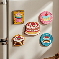 Magnet Kulkas PVC Motif Kue Custom Toko Dessert, Desain Pastry, Dekorasi Dapur Rumah, Stiker Kulkas untuk Hadiah Promosi