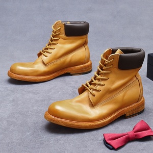 Botas Emp Goodyear Hechas a Mano con Suela de Cuero, Botas Casuales Mardi para Hombre, Zapatos de Suela Gruesa a la Moda, Botas Altas de Piel de Vaca para Hombre - Product Image 4