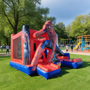 Precio de Fábrica, Casa Inflable con Tobogán de Spider-Man, PVC de 0.55mm de Grosor, Uso Comercial, Fácil Instalación, 2 Años de Garantía - Product Image 1