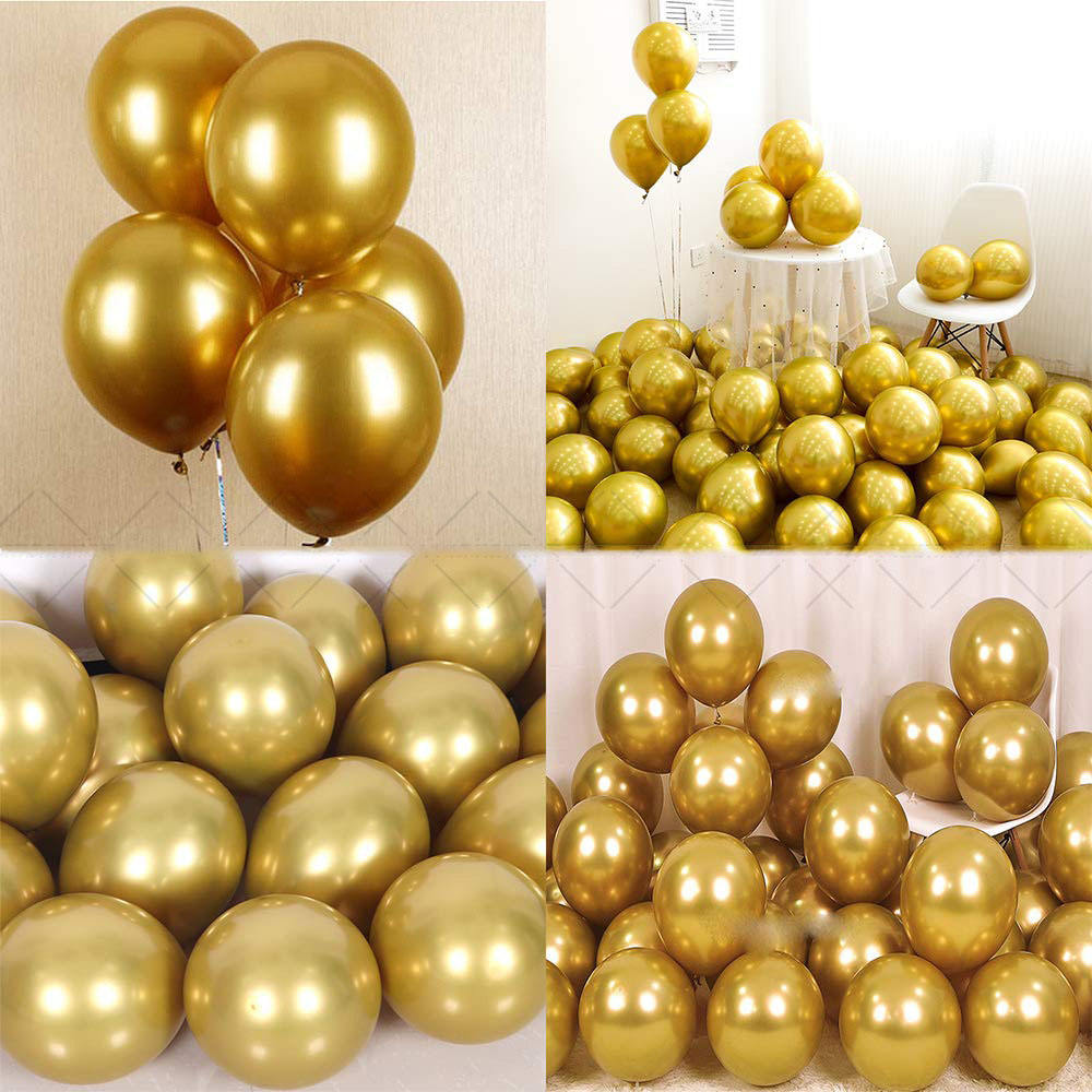 Wholesale 12 Inch Metallic Chrome Latex Balloons Minimum Order 100pcs for Birthday & New Year Parties