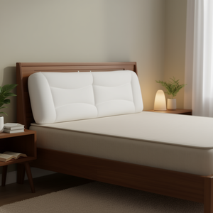 Cojín de Cabecera de Piel Sintética Blanca de 76 Pulgadas de Ancho, Fibra PP, Almohada Ergonómica para Lectura en Cama - Product Image 2