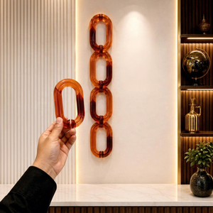 งานศิลปะเรซิ่นอีพ็อกซี่สีสันสดใสขนาดใหญ่แบบโปร่งใส ตกแต่งผนังด้วยโซ่เชื่อมต่อ สำหรับตกแต่งห้อง แบ่งพื้นที่ห้อง หรือใช้เป็นม่าน - Product Image 1