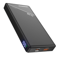 Cargador Portátil de Batería de Polímero de Litio de 10000 mAh/20000 mAh con Carga Rápida PD de 22,5 W, Ultrafino, 2 en 1, con Pantalla LED, de Fábrica