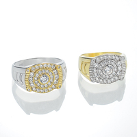 Bijoux en gros Nouveau Simple Dainty 925 Argent Plaqué Platine Diamant Bague Deux Tons Pour Hommes