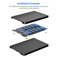 Dual M.2 untuk 3.0 6Gbps 2 Port NGFF B Key SSD Adapter dengan Casing Plastik untuk Laptop