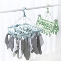 Séchoir à linge pliable multifonctionnel et écologique à 32 pinces, organisateur de vêtements durable pour enfants et adultes