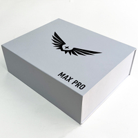 Boîte d'emballage cadeau de présentation en carton rigide noir mat de luxe personnalisé avec fermeture magnétique de grande taille