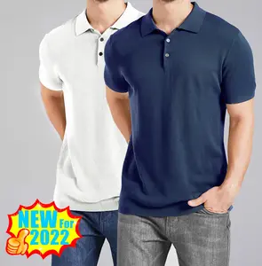 Wholesale Men's Pima Cotton Polo T-shirt Knit Casual Uniform Custom Logo Polo Shirts Men Camisas