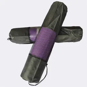 批发便携式瑜伽垫旅行袋储物架吊带黑色瑜伽垫网袋瑜伽