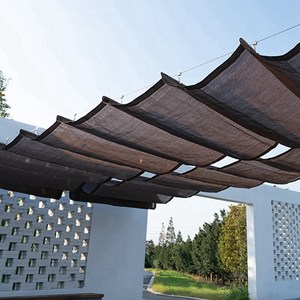 Épaissir café couleur télescopique vague pare-soleil Net maison cour Gazebo <span class=keywords><strong>verre</strong></span> chambre auvent résistant aux UV pare-soleil <span class=keywords><strong>voile</strong></span> - Product Image 5
