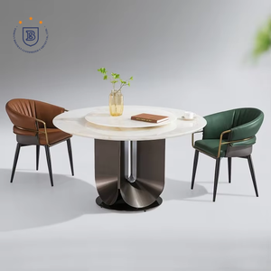 Table à manger au design moderne avec plateau Colorite et base en métal pour cuisine familiale, bar, salon - pour usage domestique, ferme, hôtel - Product Image 1