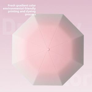 ร่มกันแดดแบบสามพับ สีไล่ระดับ สไตล์สดใส อัตโนมัติ 8 ซี่โครง หนาพิเศษ เคลือบสีดำ ด้ามจับยาง กันรังสียูวี ให้ความรู้สึกพรีเมียม - Product Image 3