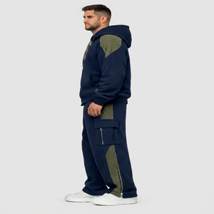 Conjunto de Chándal Oversize Personalizado de 500 Gsm con Logotipo Personalizado, Sudadera con Capucha de Felpa de Corte Holgado con Cremallera y Joggers Holgados 100% Algodón - Product Image 4