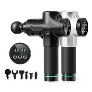 2024 superventas sin escobillas Lcd pantalla táctil cuerpo vibración mano tejido profundo Fascial Mini deporte pistola de masaje muscular