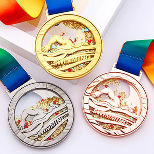Lanière personnalisée avec logo, paillettes dorées, argentées, bronze, <span class=keywords><strong>médaille</strong></span> de gymnastique, <span class=keywords><strong>médaille</strong></span> de danse en métal pour les gagnants - Product Image 3