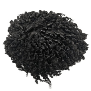 Base in pizzo pieno di alta qualità 100% capelli umani brasiliani remy durevole nero stile dreadlock Topper posticci parrucchino per <span class=keywords><strong>uomo</strong></span> - Product Image 2