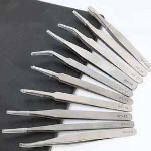 <span class=keywords><strong>Pinzas</strong></span> de acero inoxidable endurecido antimagnéticas con punta fina para reparaciones, laboratorio y trabajos de precisión artesanales - Product Image 4