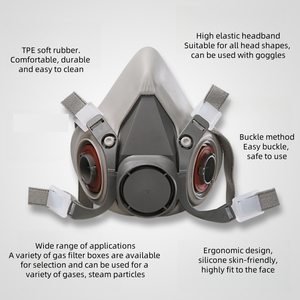 All'ingrosso Set di riutilizzabili in Silicone per esterni maschere facciali facili da pulire nuova vernice Spray respiratore con protezione Anti-polvere - Product Image 3
