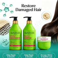 Ensemble de soins capillaires réparateurs à la fleur de cactus sans sulfate, shampoing nourrissant, après-shampoing, masque capillaire pour cheveux secs et abîmés, utilisation en salon, végétalien