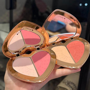 พาเลทบลัชออนเปลี่ยนสีรูปหัวใจสองสี รุ่นล่าสุด สีพีชชมพู พร้อมส่งตรงจากโรงงาน - Product Image 2