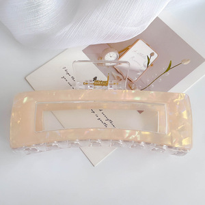 Fermagli per Capelli in Acrilico Semplici Rettangolari a Doppio Braccio con Molla 8cm per Uso Quotidiano - Product Image 4