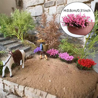 Matériel de décoration DIY pour maquettes de trains, dioramas et jardins : Touffes de fleurs ovales à base souple, pièce unique, 8 mm, échelles HO et N