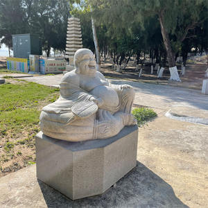 Vida Tamanho Jardim Grandes Estátuas De Pedra Escultura MI LE Buda Rindo Feliz Maitreya Escultura De Pedra - Product Image 5